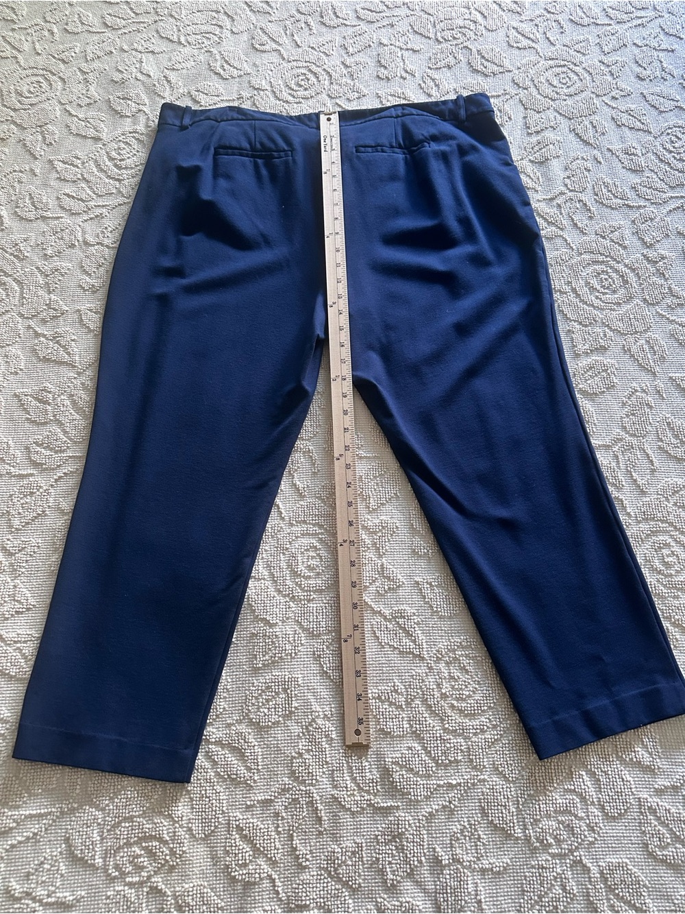 Slim Straight-Leg Mid-Rise Wardrobe Staple Pant Size 22W Plus Navy LC Emma - Picture 5 of 8
